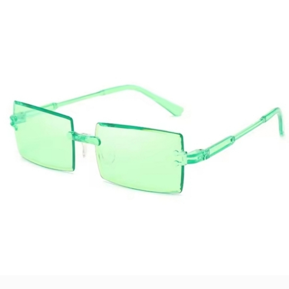 Stylish Green Rectangular Sunglasses - Picture 4 of 4